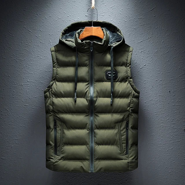 Men's Hooded Sleeveless Jacket